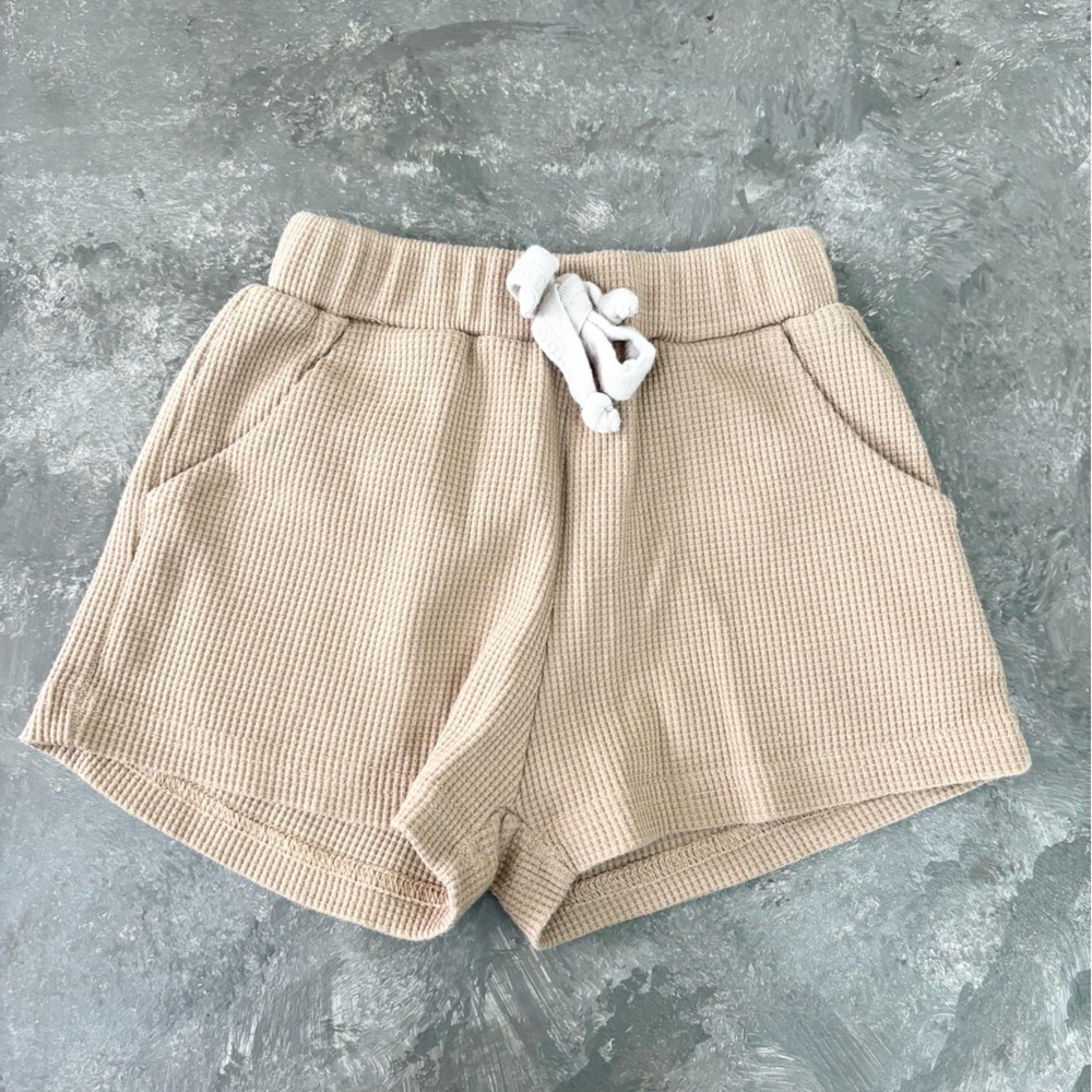 PH play neutral girls toddler waffle knit shorts organic cotton size 12 months